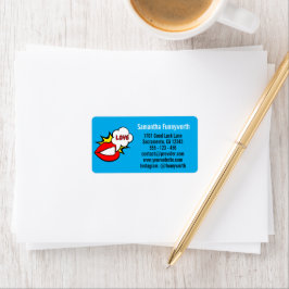 Sticker - Mund Sprechblase + DEIN TEXT & IDEE 1 Adressaufkleber