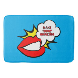 Sticker - Mund Sprechblase + DEIN TEXT & IDEE 1 Badematte