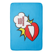 Sticker - Mund Sprechblase + DEIN TEXT & IDEE 1 Badematte (Vorderseite Vertikal)