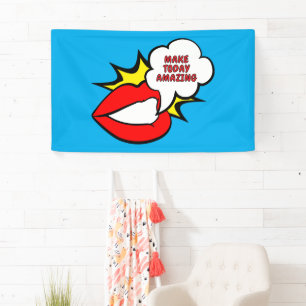Sticker - Mund Sprechblase + DEIN TEXT & IDEE 1 Banner