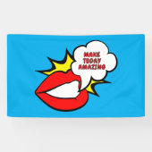 Sticker - Mund Sprechblase + DEIN TEXT & IDEE 1 Banner (Horizontal)