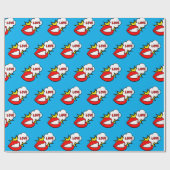 Sticker - Mund Sprechblase + DEIN TEXT & IDEE 1 Geschenkpapier (Flach)