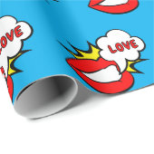 Sticker - Mund Sprechblase + DEIN TEXT & IDEE 1 Geschenkpapier (Rolleneckpunkt)