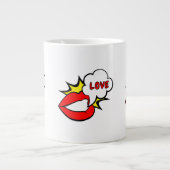Sticker - Mund Sprechblase + DEIN TEXT & IDEE 1 Jumbo-Tasse (Vorderseite)