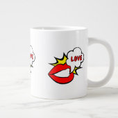 Sticker - Mund Sprechblase + DEIN TEXT & IDEE 1 Jumbo-Tasse (Rechts)