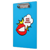Sticker - Mund Sprechblase + DEIN TEXT & IDEE 1 Klemmbrett (Links)