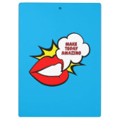 Sticker - Mund Sprechblase + DEIN TEXT & IDEE 1 Klemmbrett (Rückseite)