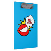 Sticker - Mund Sprechblase + DEIN TEXT & IDEE 1 Klemmbrett (Rechts)