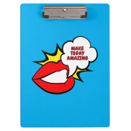 Sticker - Mund Sprechblase + DEIN TEXT & IDEE 1 Klemmbrett
