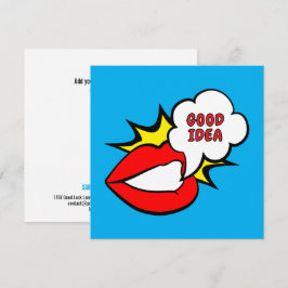 Sticker - Mund Sprechblase + DEIN TEXT & IDEE 1 Mitteilungskarte