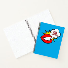 Sticker - Mund Sprechblase + DEIN TEXT & IDEE 1 Notizblock