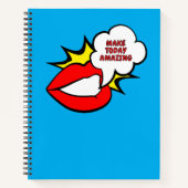 Sticker - Mund Sprechblase + DEIN TEXT & IDEE 1 Notizblock (Vorderseite)
