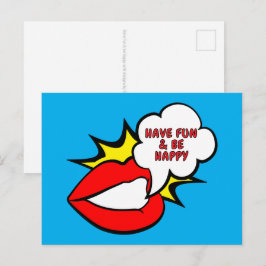 Sticker - Mund Sprechblase + DEIN TEXT & IDEE 1 Postkarte