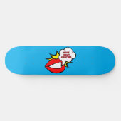 Sticker - Mund Sprechblase + DEIN TEXT & IDEE 1 Skateboard (Horizontal)