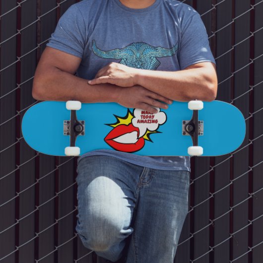 Sticker - Mund Sprechblase + DEIN TEXT & IDEE 1 Skateboard (Außenbereich 3)