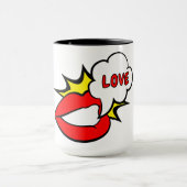 Sticker - Mund Sprechblase + DEIN TEXT & IDEE 1 Tasse (Zentrum)