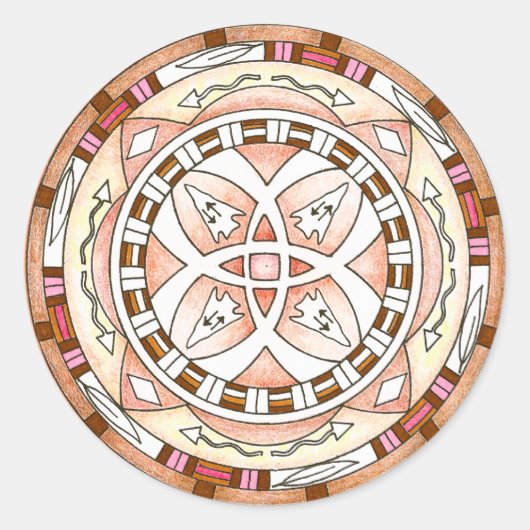 Sticker Native American Southwestern Mandala (Vorderseite)
