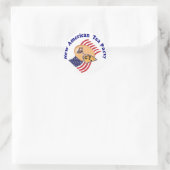 Sticker-New American Tee Party Runder Aufkleber (Tasche)
