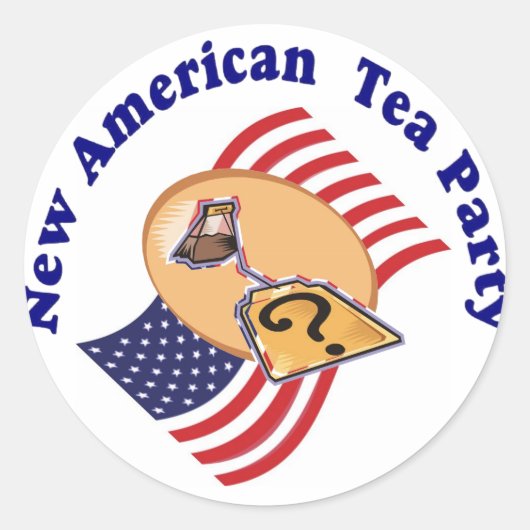 Sticker-New American Tee Party Runder Aufkleber (Vorderseite)