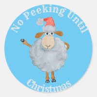 Sticker No Peeking Bis Weihnachten Weihnachtsschaf