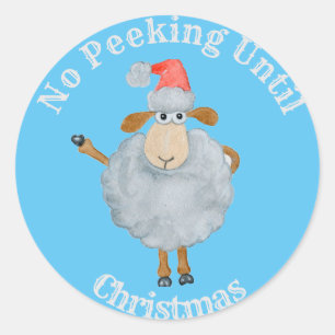 Sticker No Peeking Bis Weihnachten Weihnachtsschaf
