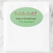 Sticker (ovl) - Santa und sein Schlitten (Tasche)