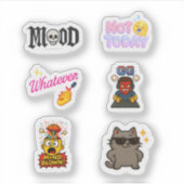 Sticker-Pack - 5 coole Text-Emoji-Aufkleber Aufkleber (Vorderseite)