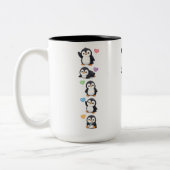 Sticker Pack Tasse Kawaii Pinguin mit farbenfrohen (Links)
