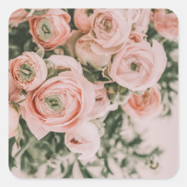 STICKER: PEONIEN QUADRATISCHER AUFKLEBER