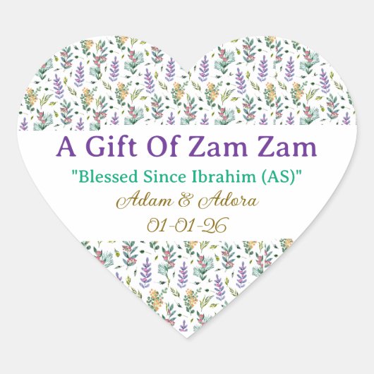 Sticker-Personalized Nikkah Zam Zam Water Stickers (Vorderseite)
