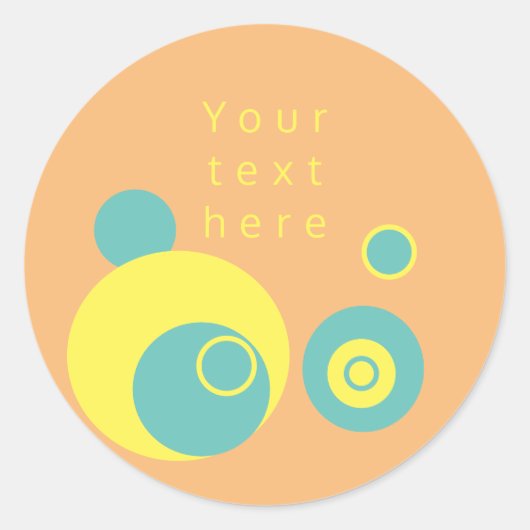 STICKER Pfirsichkreis minimaler moderner TEXT (Vorderseite)