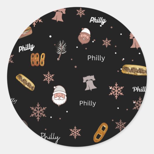 Sticker-Philly Christmas Runder Aufkleber (Vorderseite)
