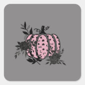 Sticker, Pink und Black Leopard Pumpkin Quadratischer Aufkleber (Vorderseite)