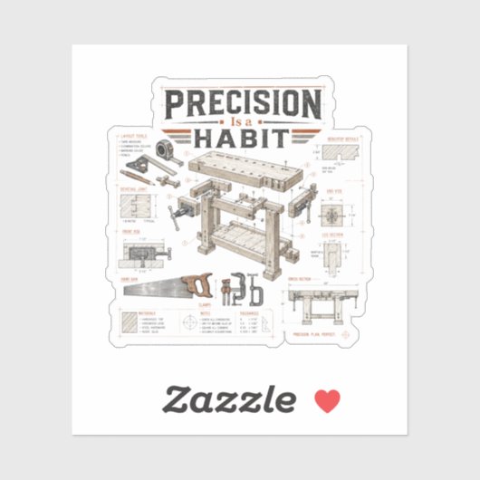 Sticker "Präzision ist eine Gewohnheit" Workshop (Blatt)