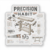 Sticker "Präzision ist eine Gewohnheit" Workshop (Vorderseite)