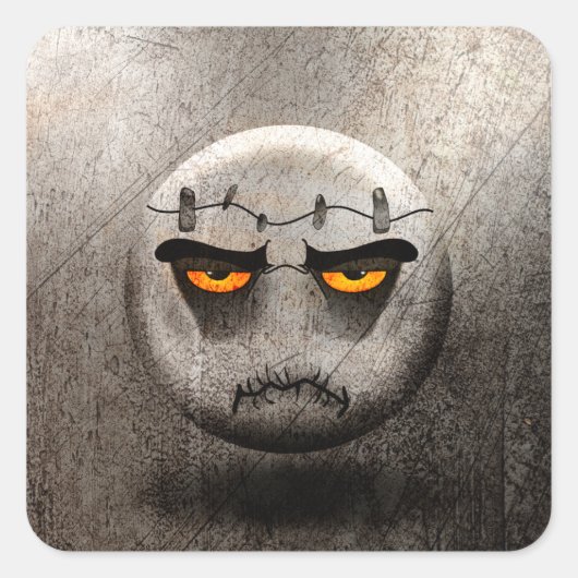 Sticker Quadrat Frankenmoji Vintage (Vorderseite)