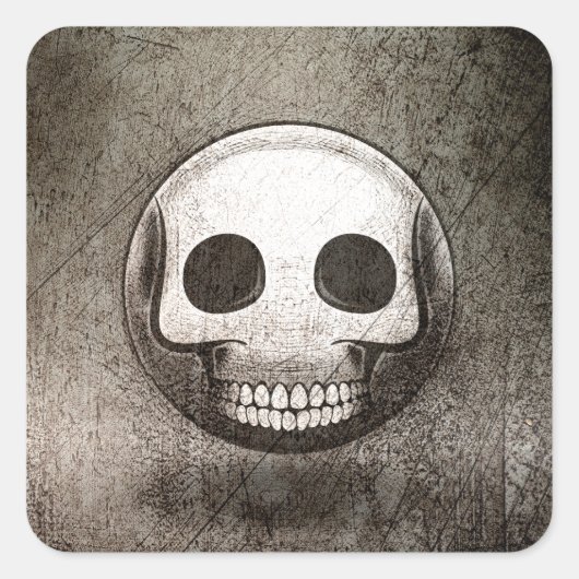 Sticker Quadrat Skullmoji (Vorderseite)