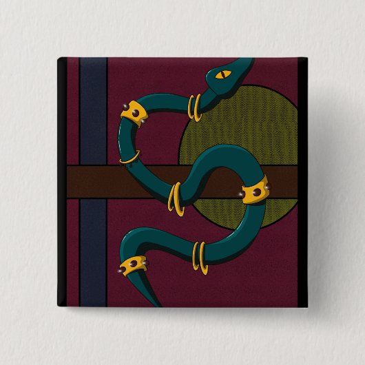 Sticker Quadrat Snake Button (Vorderseite)