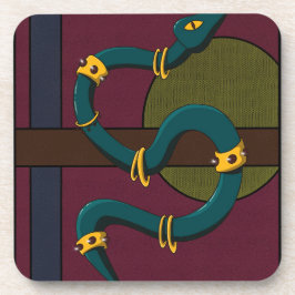 Sticker Quadrat Snake Getränkeuntersetzer