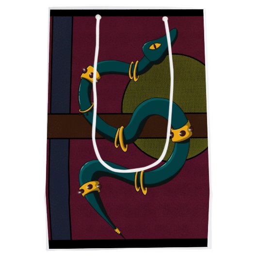 Sticker Quadrat Snake Mittlere Geschenktüte (Rückseite)