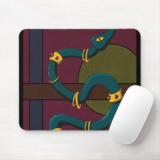 Sticker Quadrat Snake Mousepad (Mit Mouse)