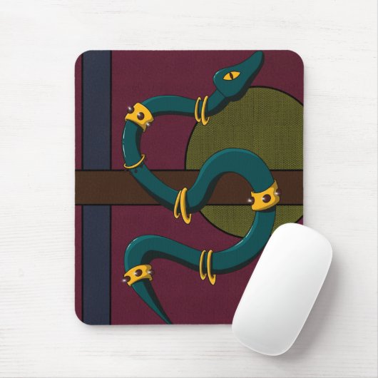 Sticker Quadrat Snake Mousepad (Mit Mouse)