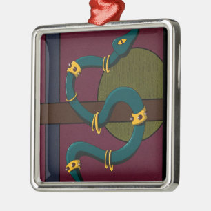 Sticker Quadrat Snake Ornament Aus Metall