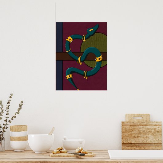 Sticker Quadrat Snake Poster (Küche)