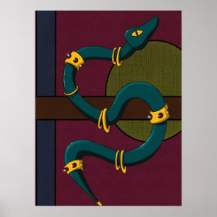 Sticker Quadrat Snake Poster