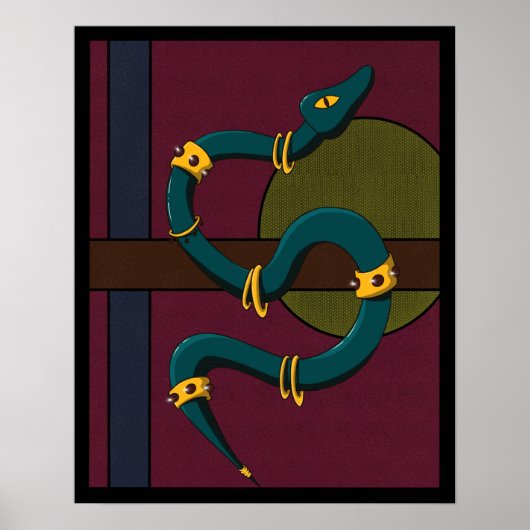 Sticker Quadrat Snake Poster (Vorne)