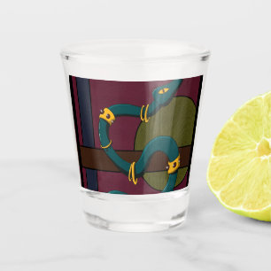 Sticker Quadrat Snake Schnapsglas