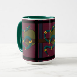Sticker Quadrat Snake Tasse