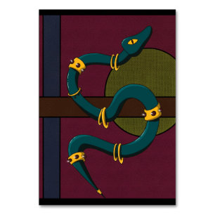 Sticker Quadrat Snake Tischnummer