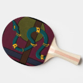 Sticker Quadrat Snake Tischtennis Schläger (Seitenansicht)